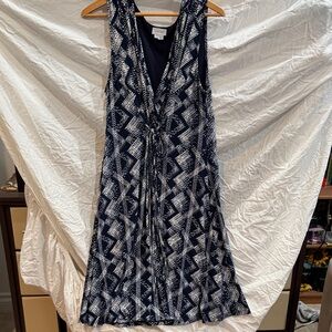 Jigsaw Blue and White Patterned Midi Dress